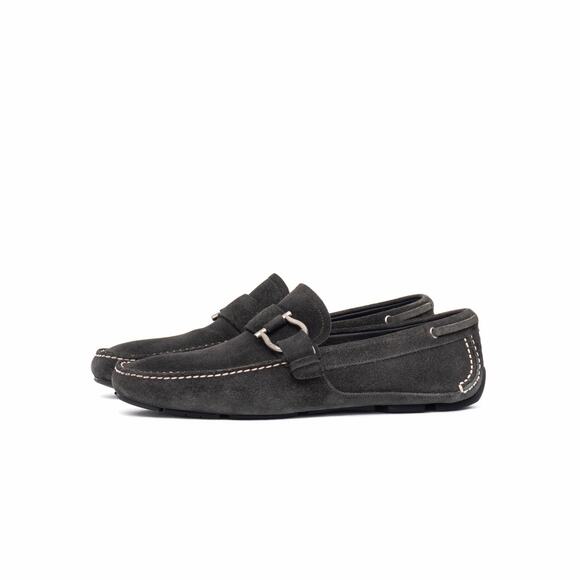 950$ Salvatore Ferragamo Men\'s Dublo Suede Grey Drivers Loafers US9 EE main image 6